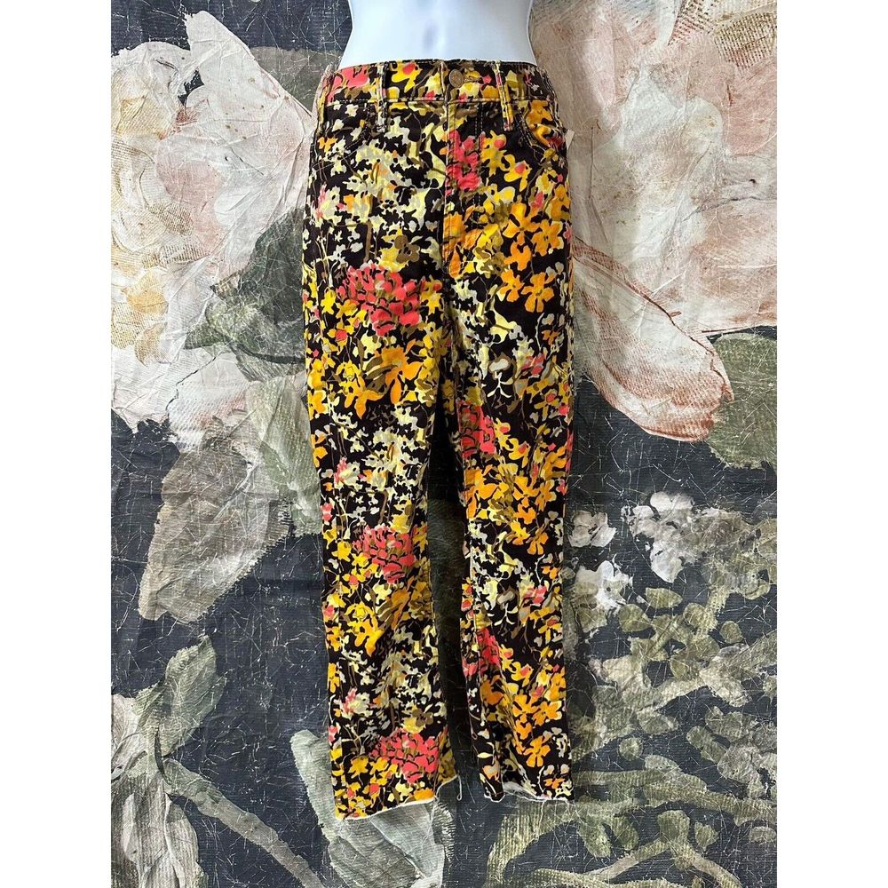 NWT Mother The Hustler High-Rise Corduroy Pants Autumn Floral Size 24 - Picture 6 of 10
